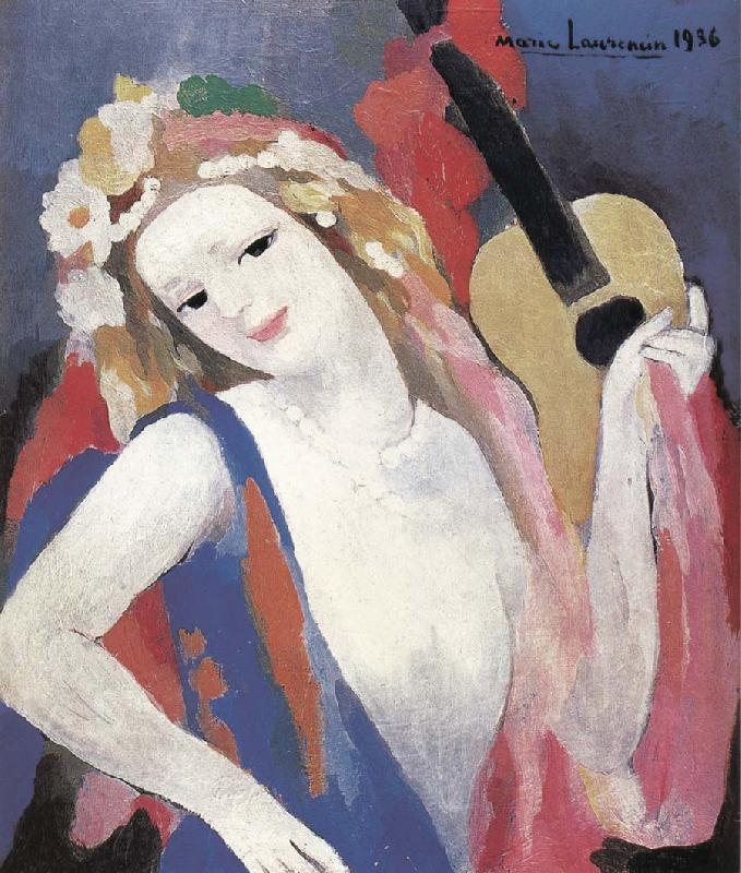 Marie Laurencin Portrait of gril holding the guitar